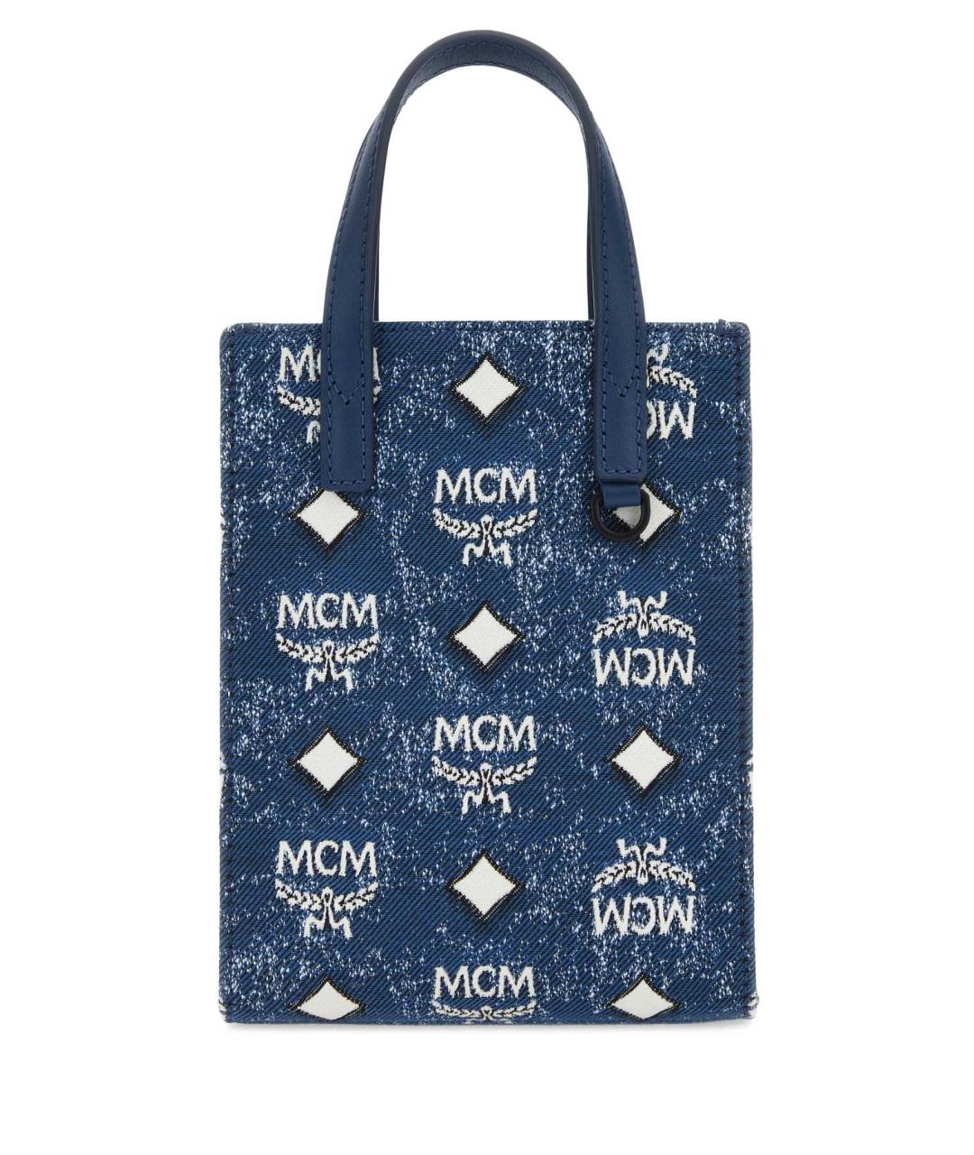 MCM Синяя сумка тоут из искусственной кожи, фото 1