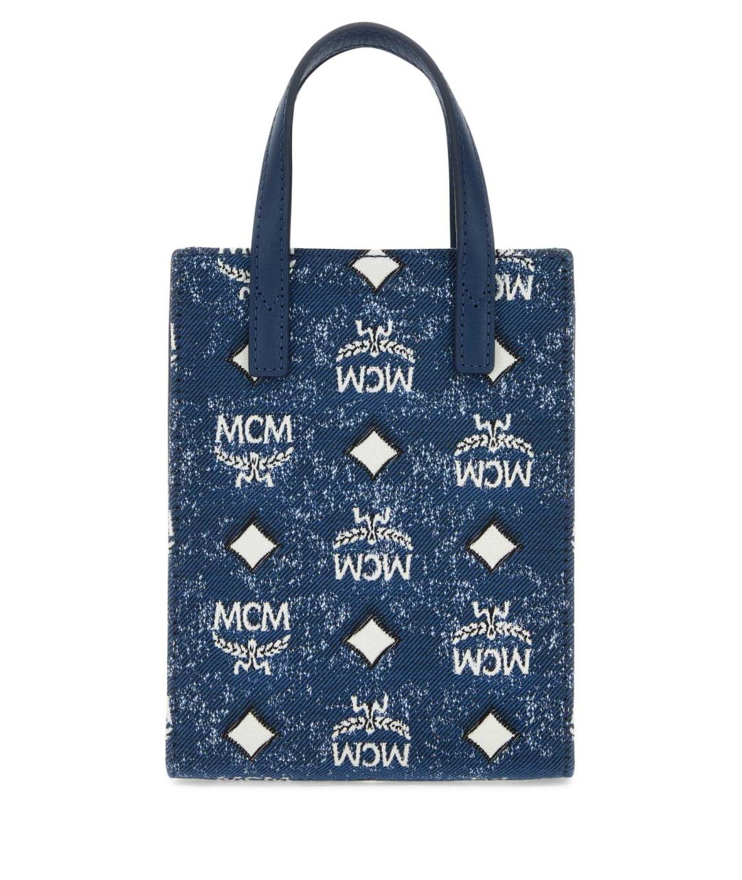 MCM Синяя сумка тоут из искусственной кожи, фото 3