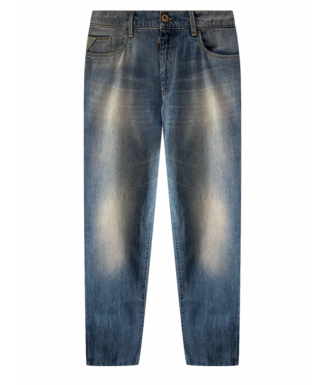 TRUSSARDI JEANS Голубые хлопковые прямые джинсы, фото 1