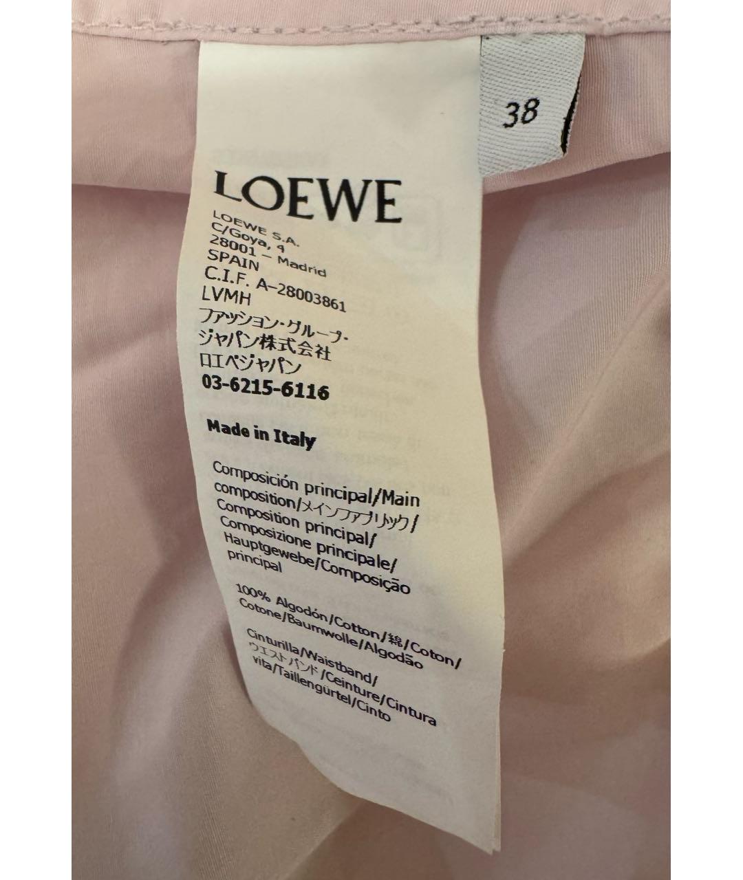 LOEWE Розовая хлопковая рубашка, фото 5