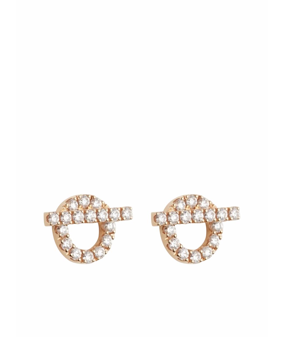 HERMES Розовые серьги из розового золота, фото 1