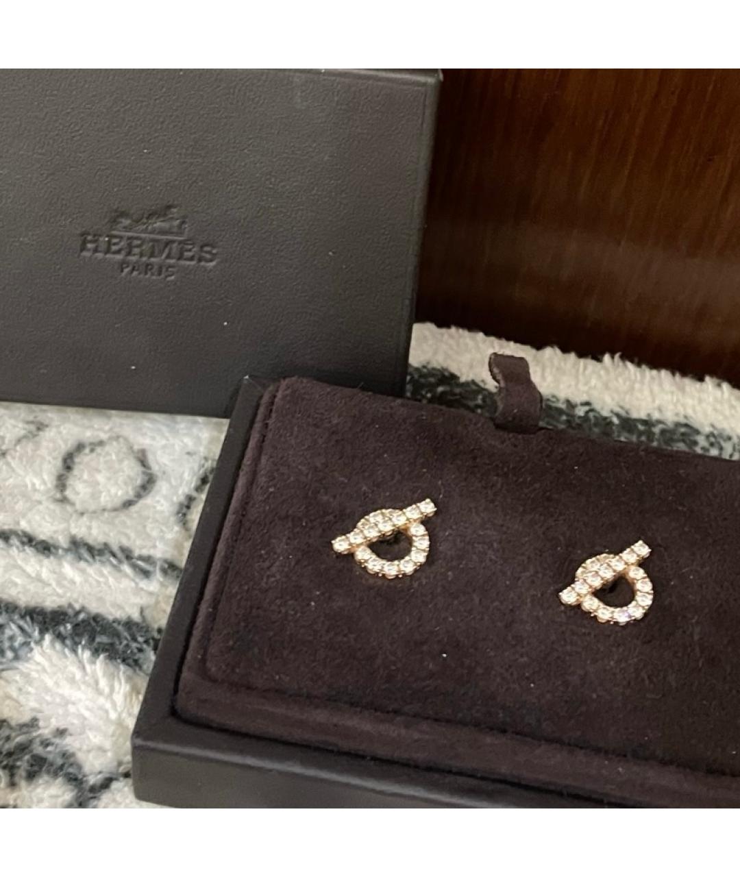 HERMES Розовые серьги из розового золота, фото 2