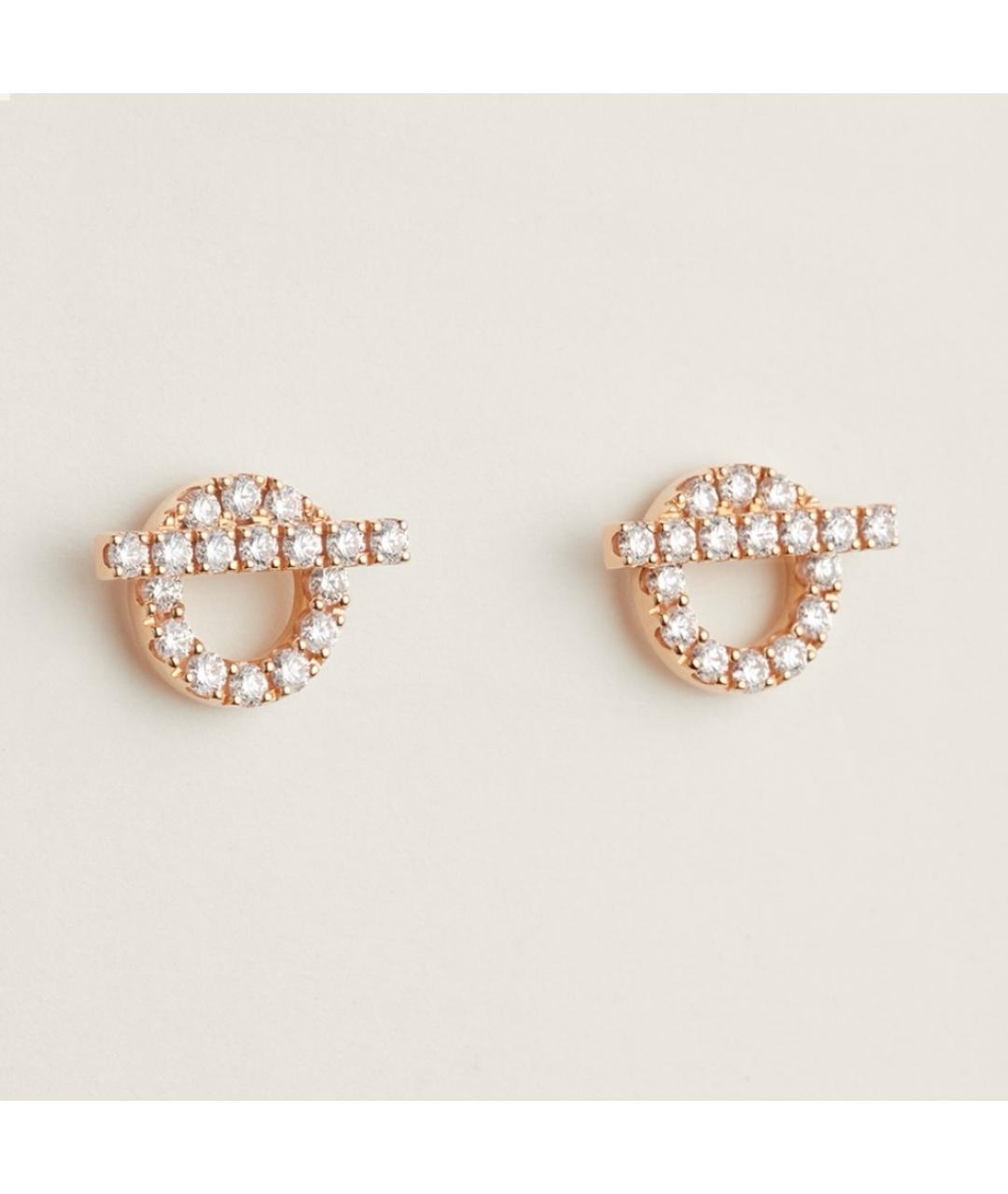 HERMES Розовые серьги из розового золота, фото 5