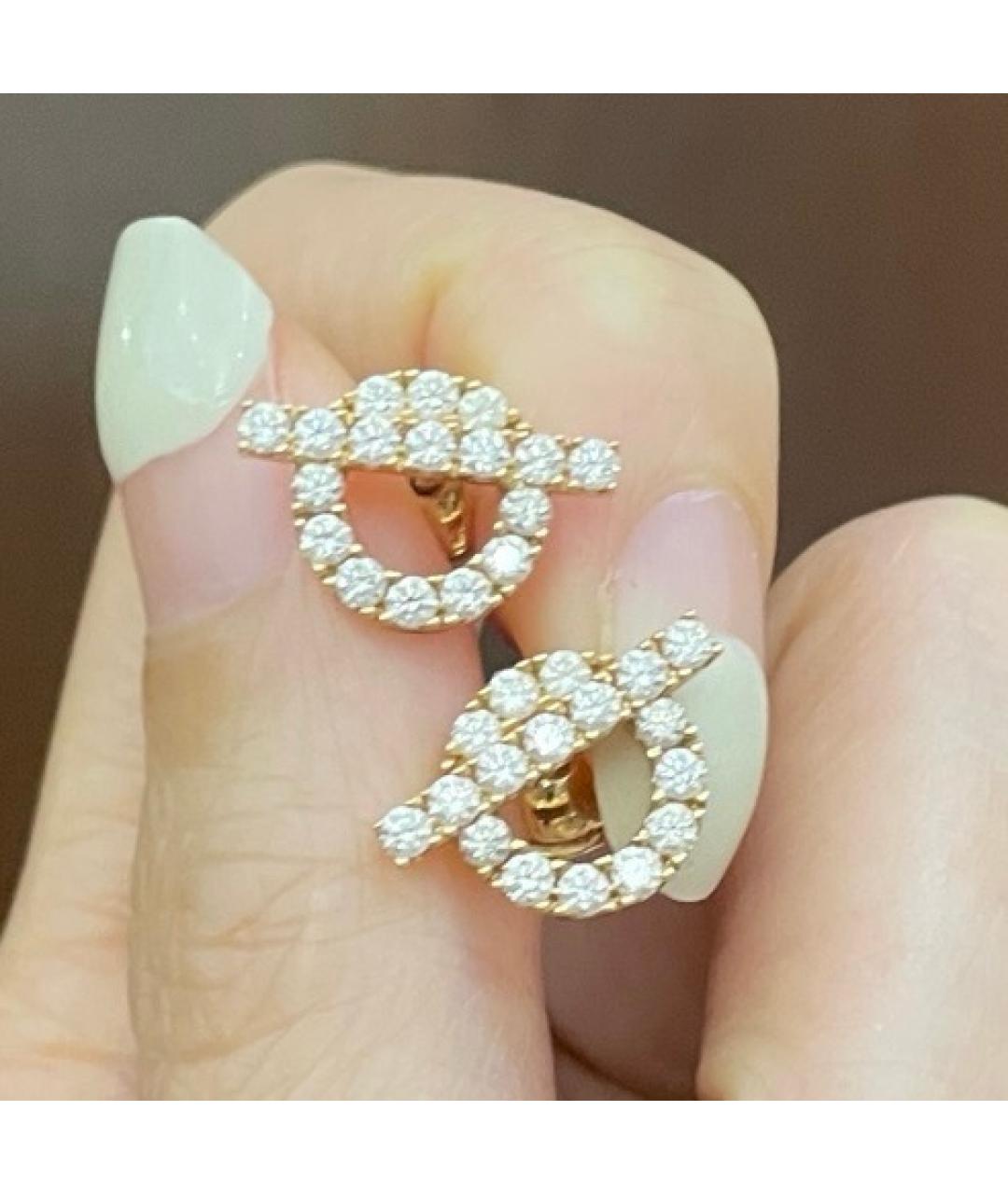 HERMES Розовые серьги из розового золота, фото 4