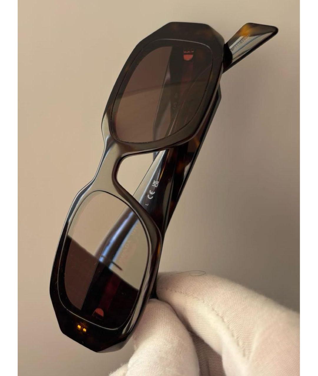 PRADA Коричневые пластиковые солнцезащитные очки, фото 6