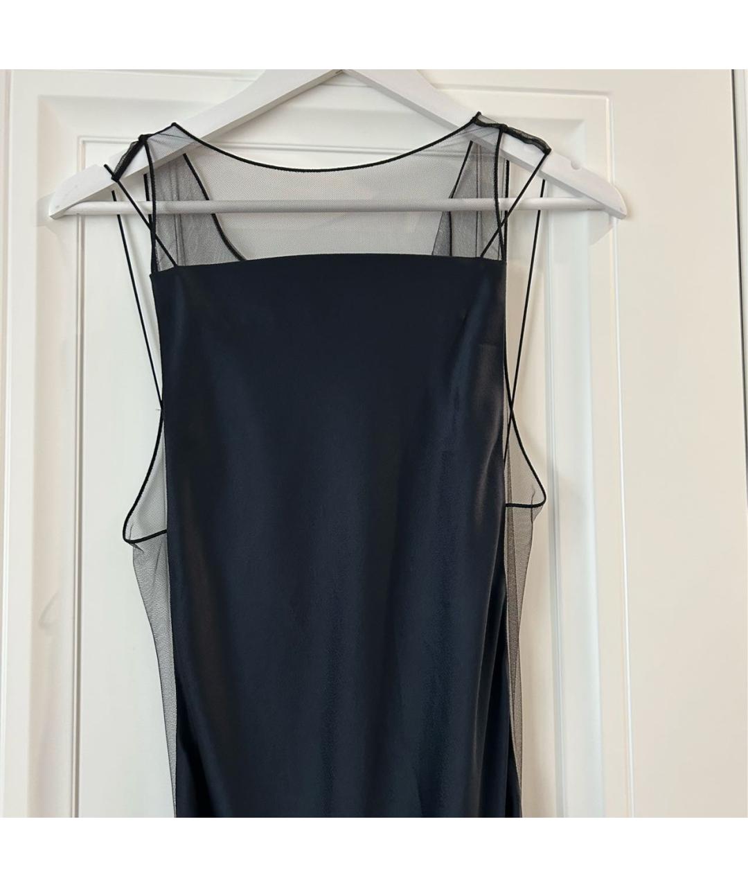 MAISON MARGIELA Темно-синее вискозное вечернее платье, фото 8