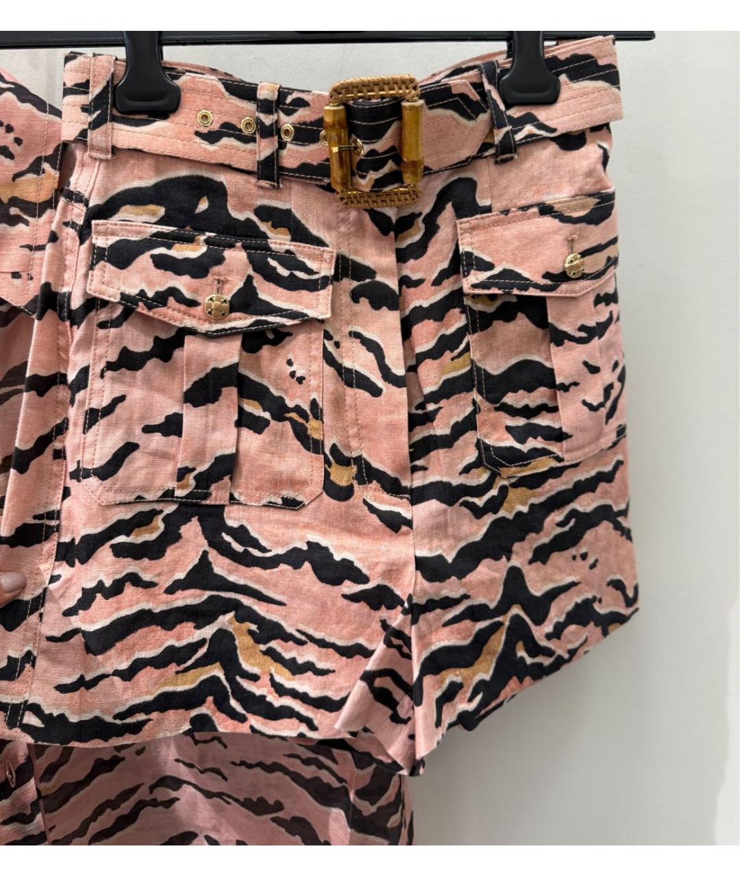 ZIMMERMANN Розовые льняные шорты, фото 7