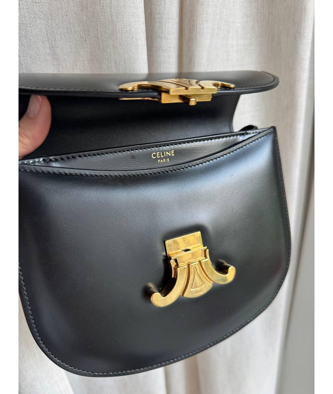 CELINE Черная кожаная сумка через плечо, фото 4