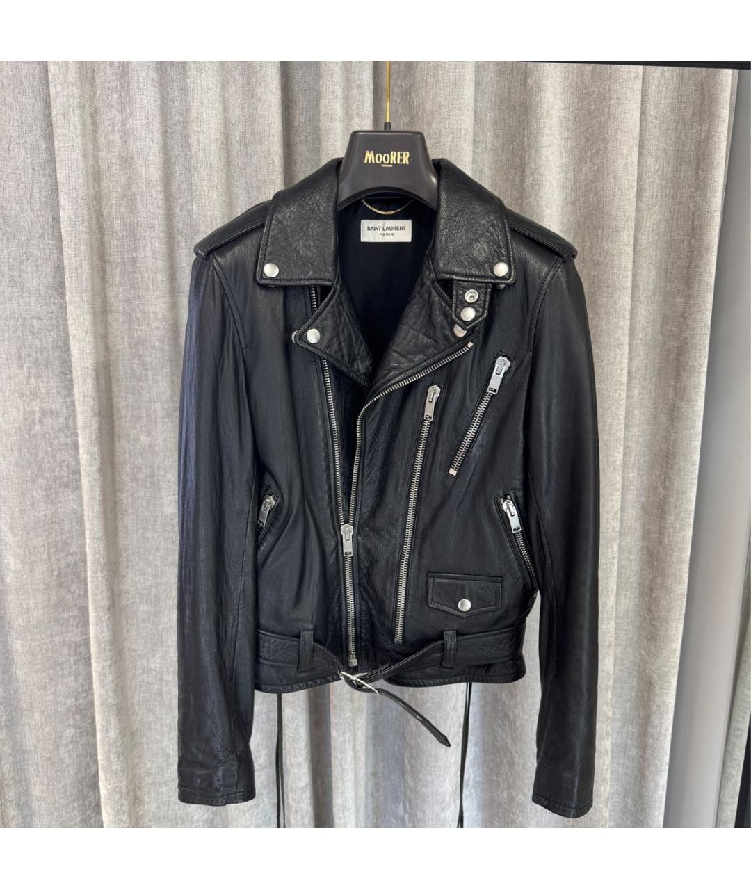 SAINT LAURENT Черная кожаная куртка, фото 6