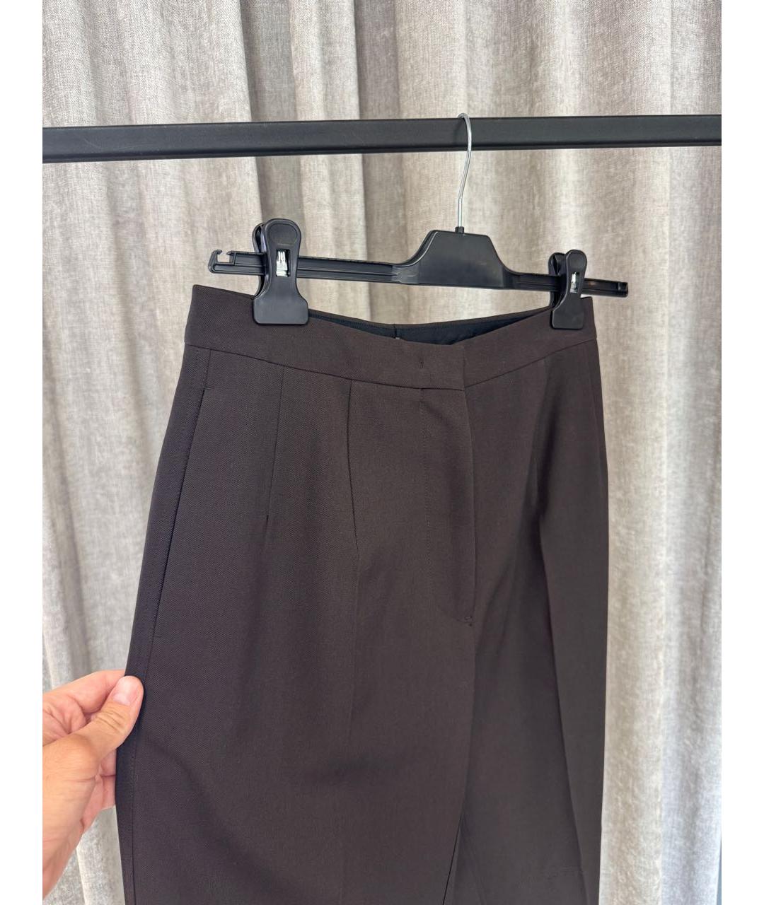 JIL SANDER Коричневые шерстяные брюки широкие, фото 4