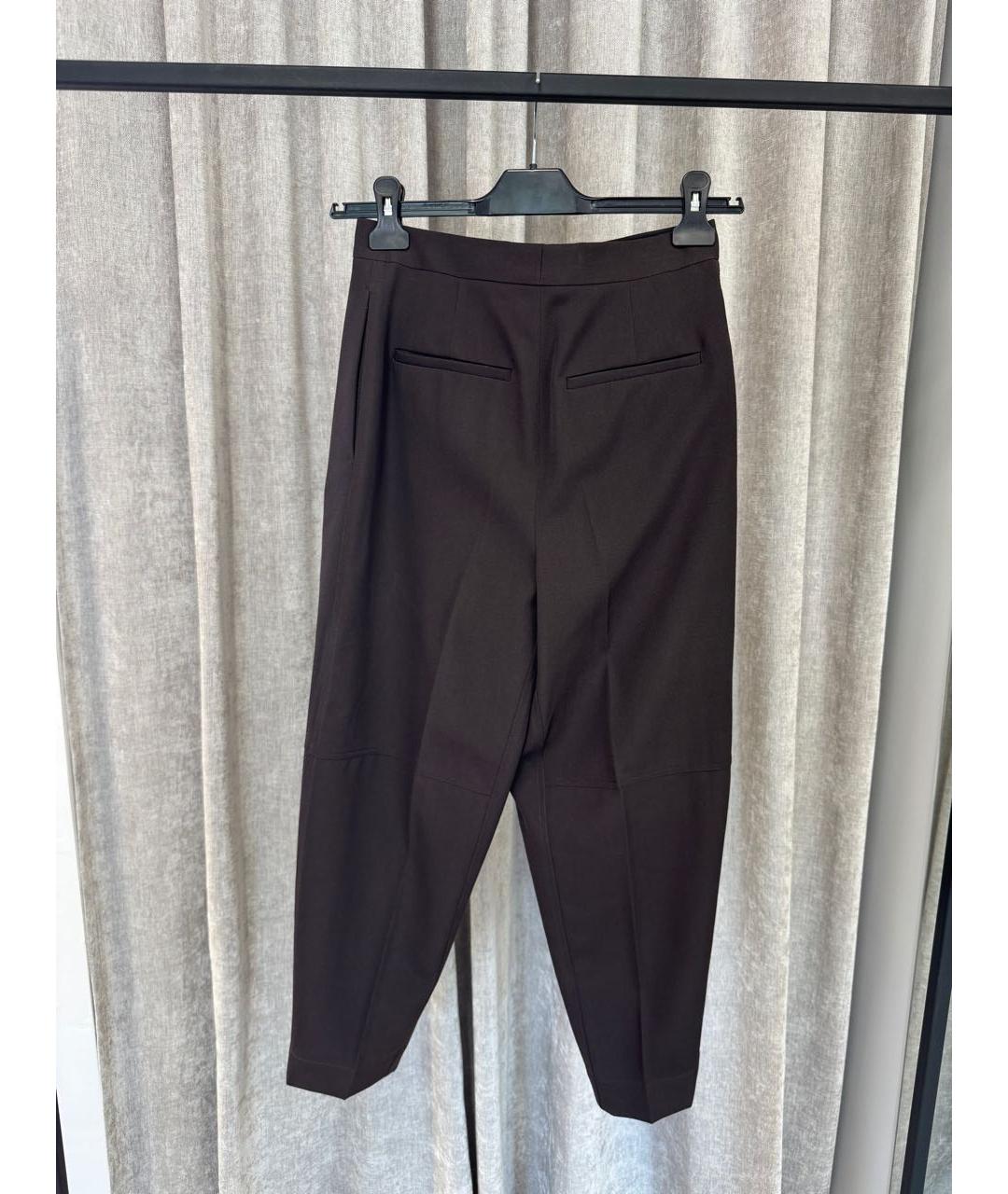 JIL SANDER Коричневые шерстяные брюки широкие, фото 2
