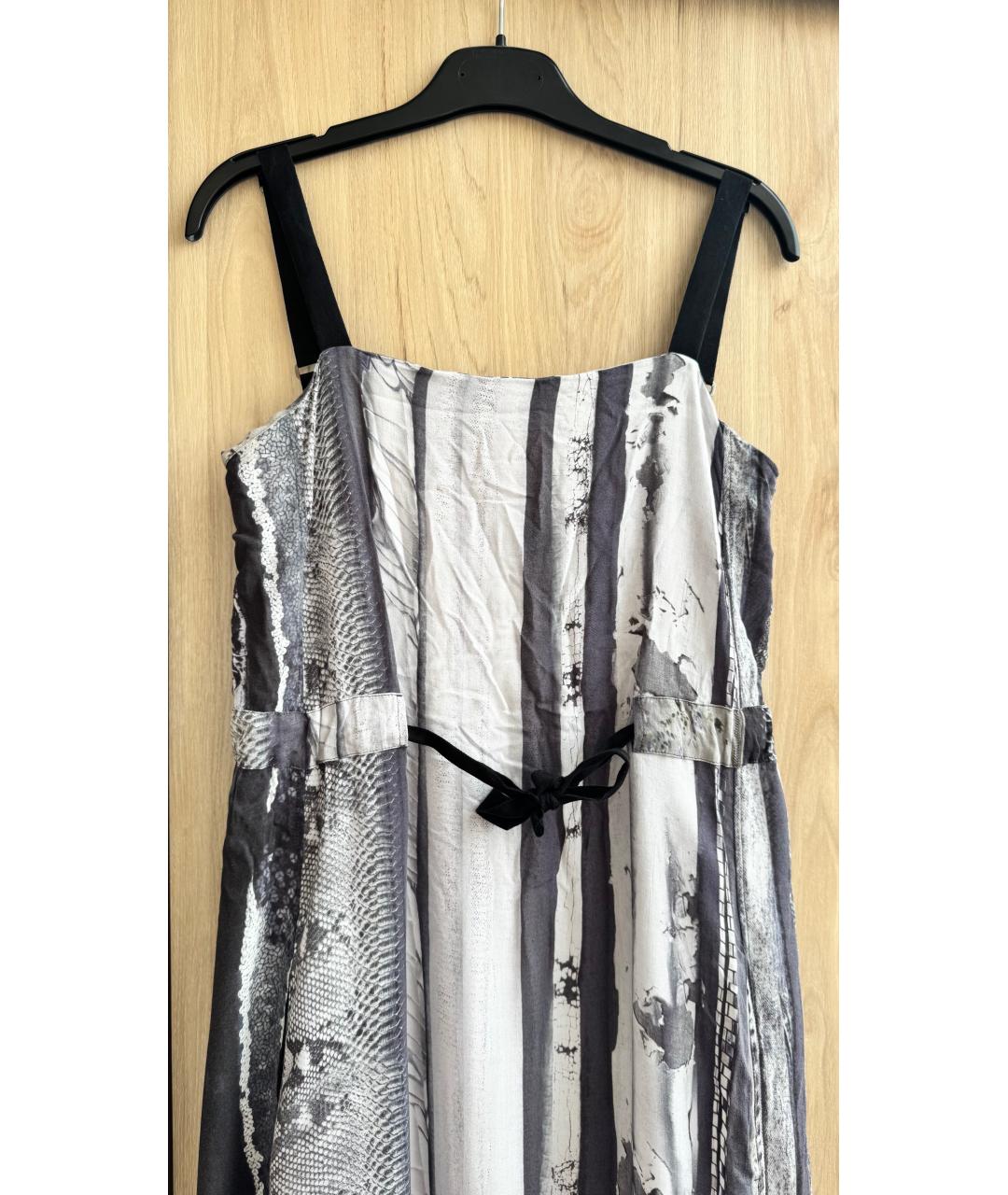 MM6 MAISON MARGIELA Серое вискозное повседневное платье, фото 3