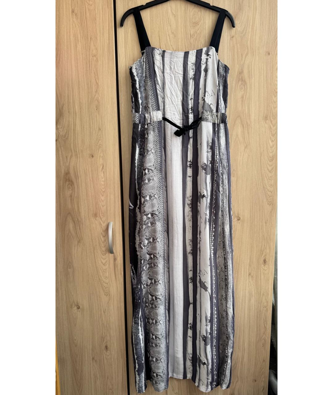 MM6 MAISON MARGIELA Серое вискозное повседневное платье, фото 6