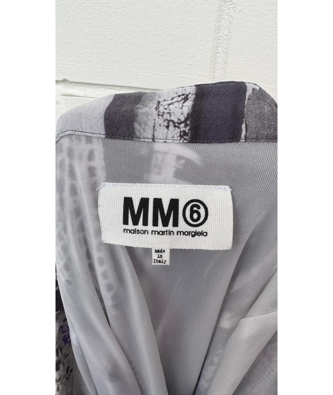 MM6 MAISON MARGIELA Серое вискозное повседневное платье, фото 4