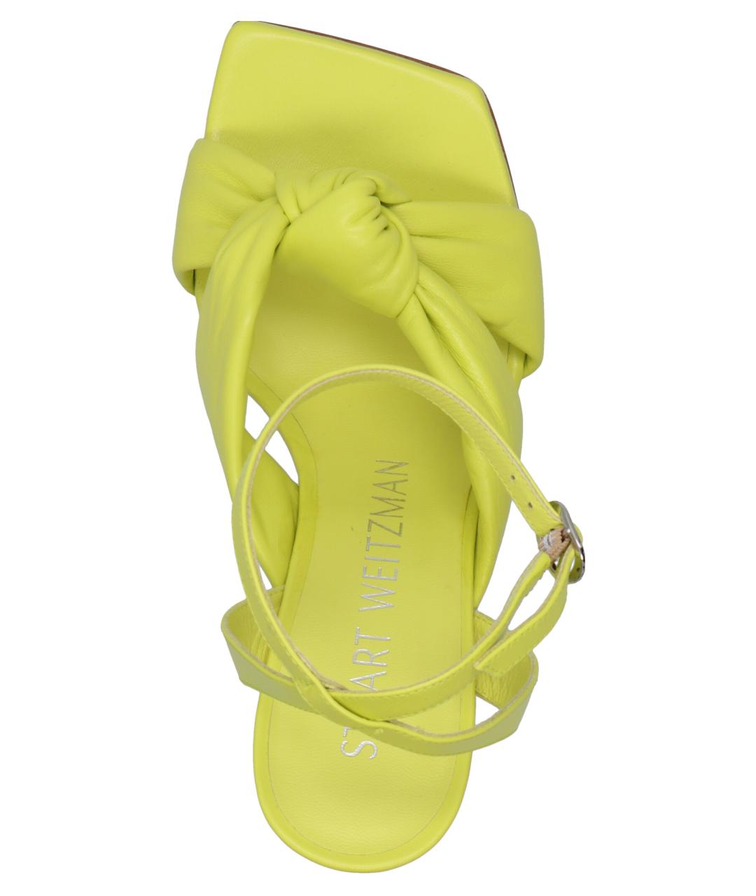 STUART WEITZMAN Зеленые кожаные босоножки, фото 3