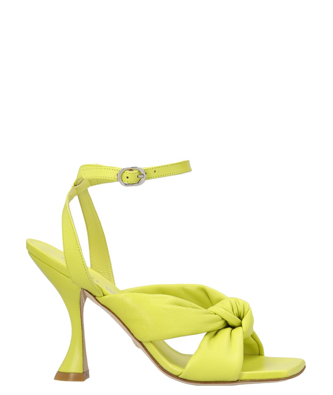 STUART WEITZMAN Зеленые кожаные босоножки, фото 1