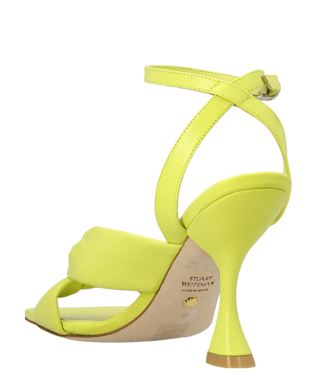 STUART WEITZMAN Зеленые кожаные босоножки, фото 2