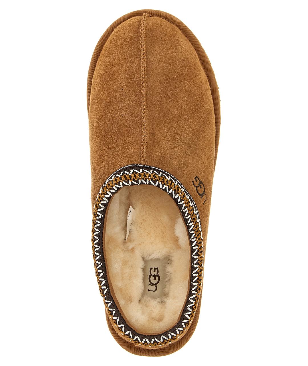 UGG AUSTRALIA Коричневые кожаные шлепанцы, фото 4