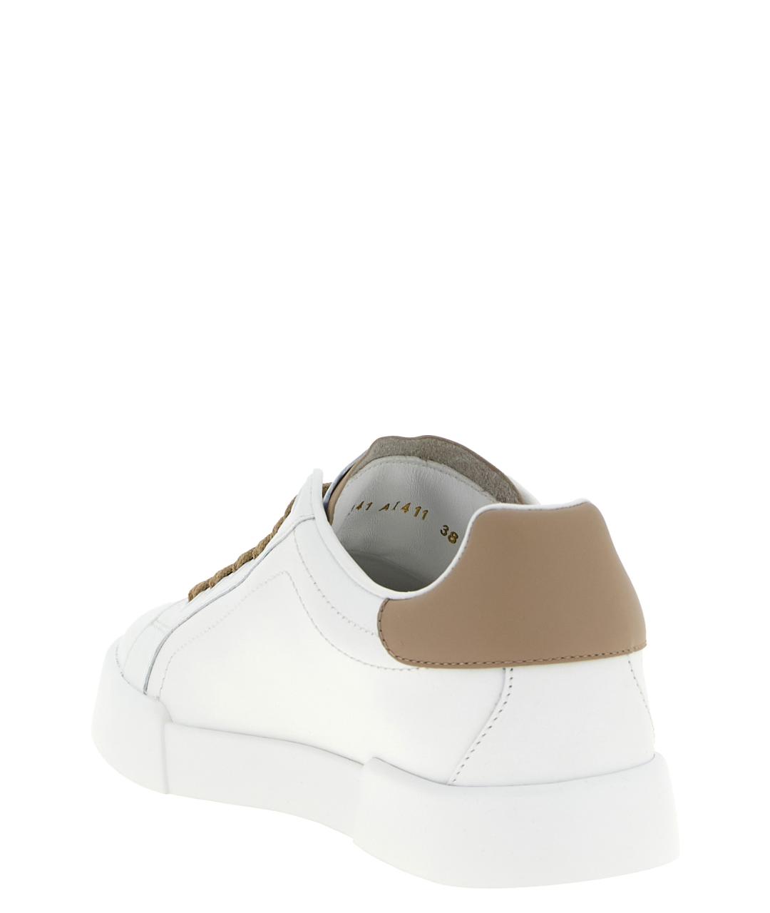 DOLCE&GABBANA Белые кожаные кроссовки, фото 3