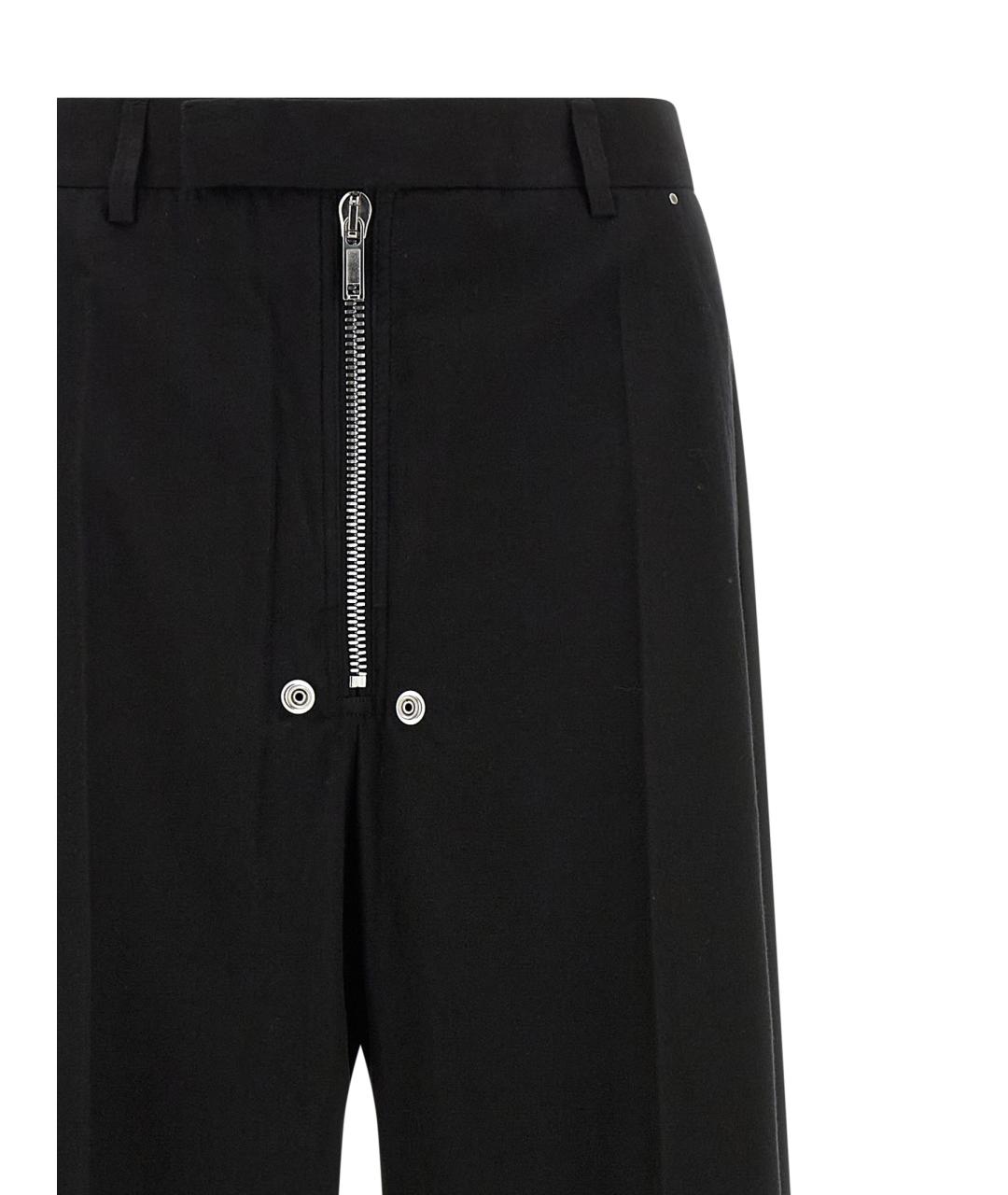 RICK OWENS Черные хлопковые прямые брюки, фото 3