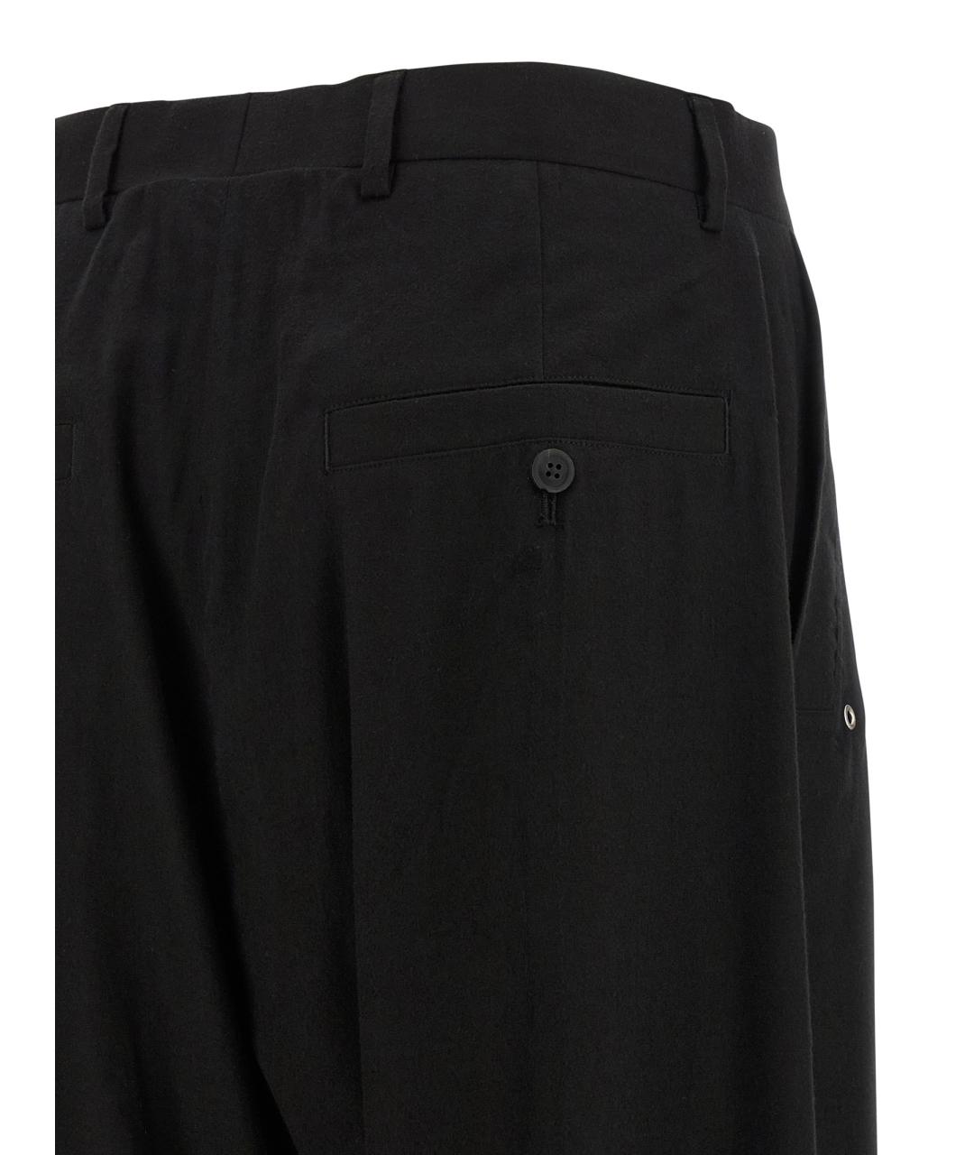 RICK OWENS Черные хлопковые прямые брюки, фото 4