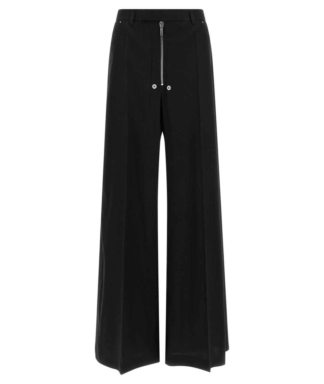 RICK OWENS Черные хлопковые прямые брюки, фото 1