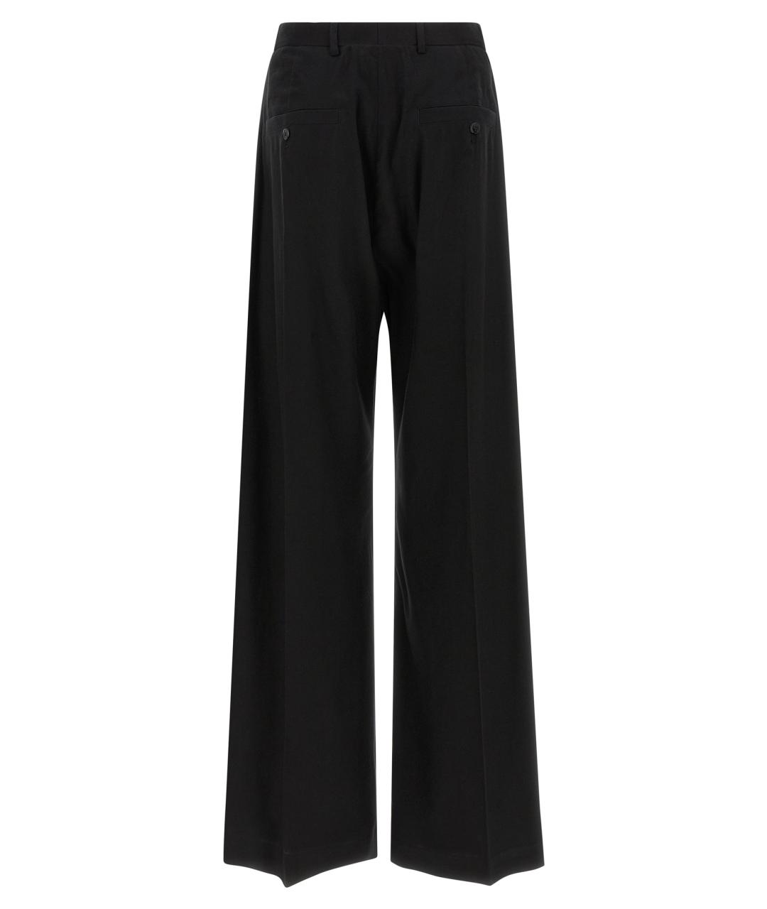RICK OWENS Черные хлопковые прямые брюки, фото 2