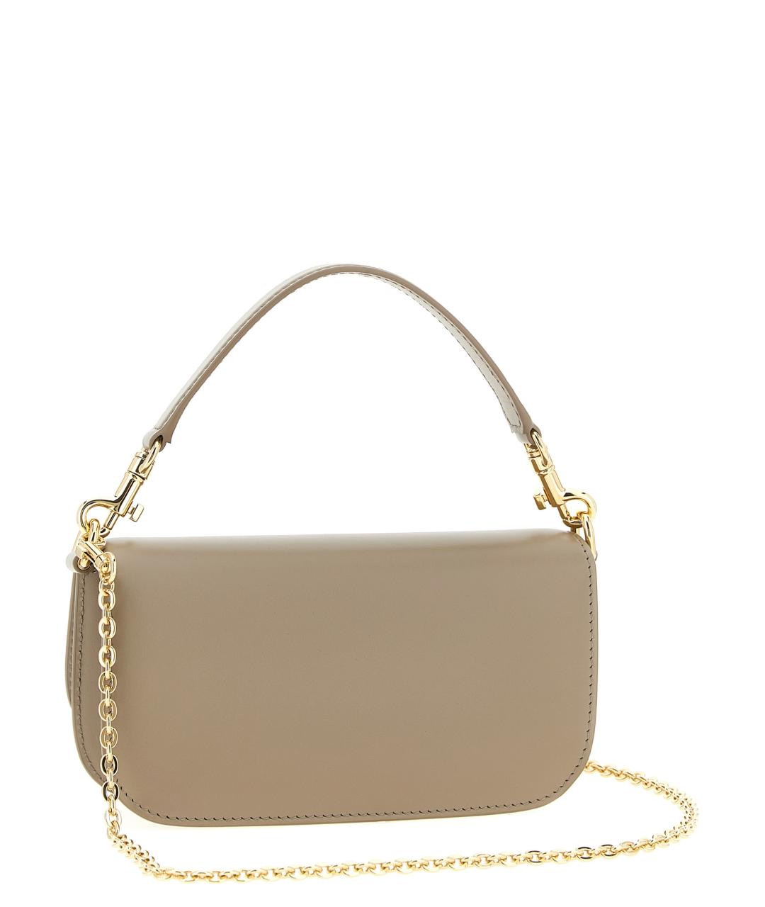 DOLCE&GABBANA Бежевая кожаная сумка через плечо, фото 2