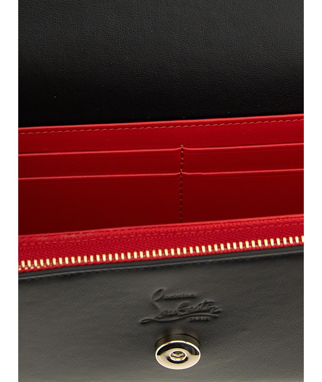 CHRISTIAN LOUBOUTIN Черный кожаный кошелек, фото 4