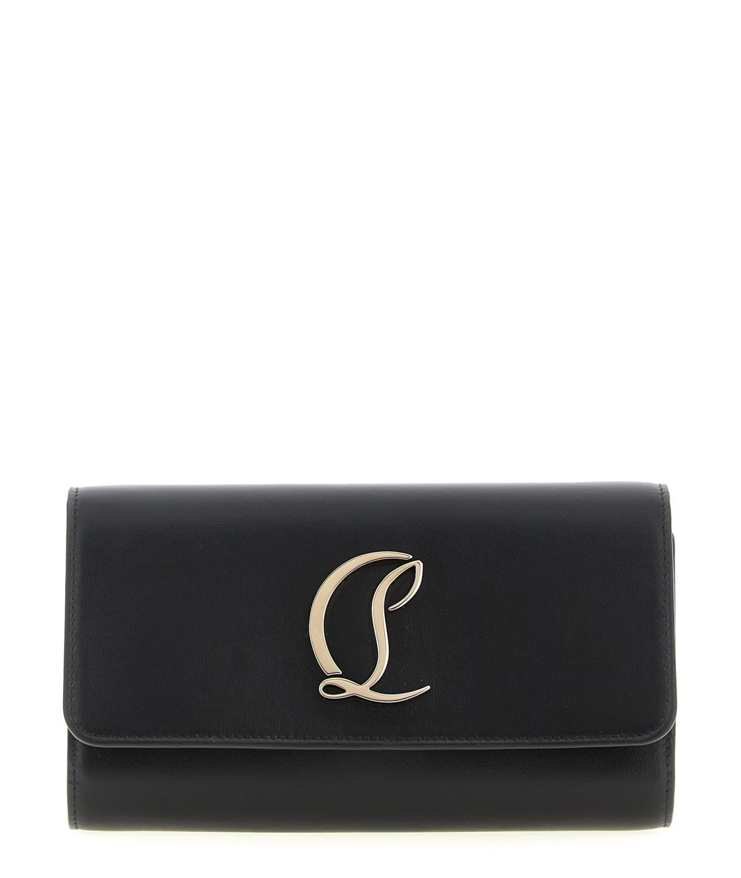 CHRISTIAN LOUBOUTIN Черный кожаный кошелек, фото 1