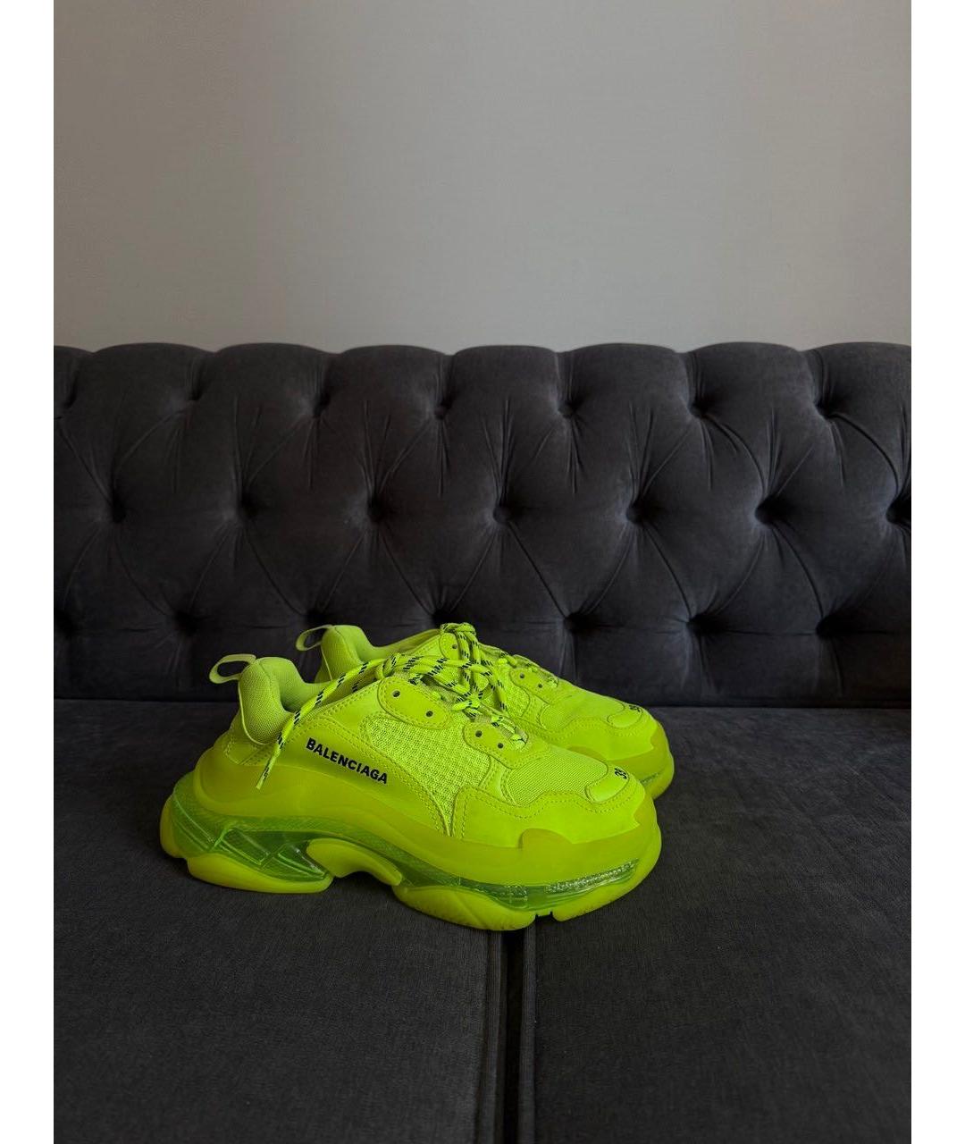 BALENCIAGA Салатовые текстильные кроссовки, фото 7