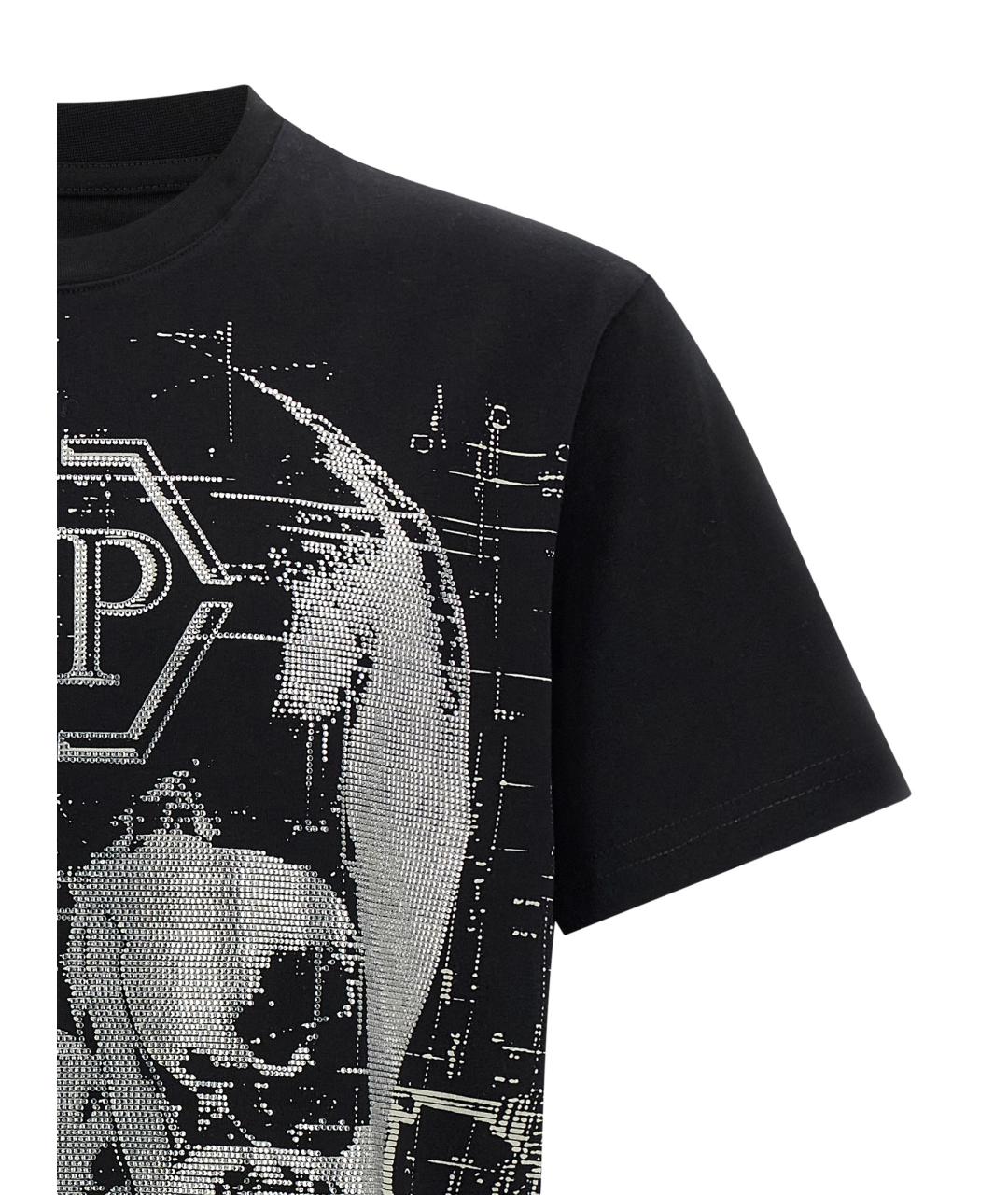 PHILIPP PLEIN Черная хлопковая футболка, фото 3
