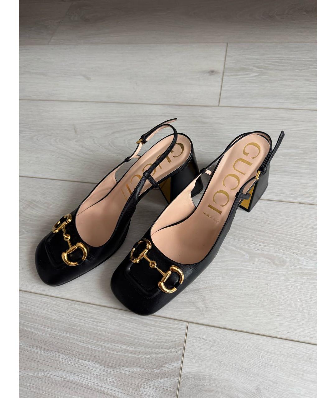 GUCCI Черные кожаные туфли, фото 3