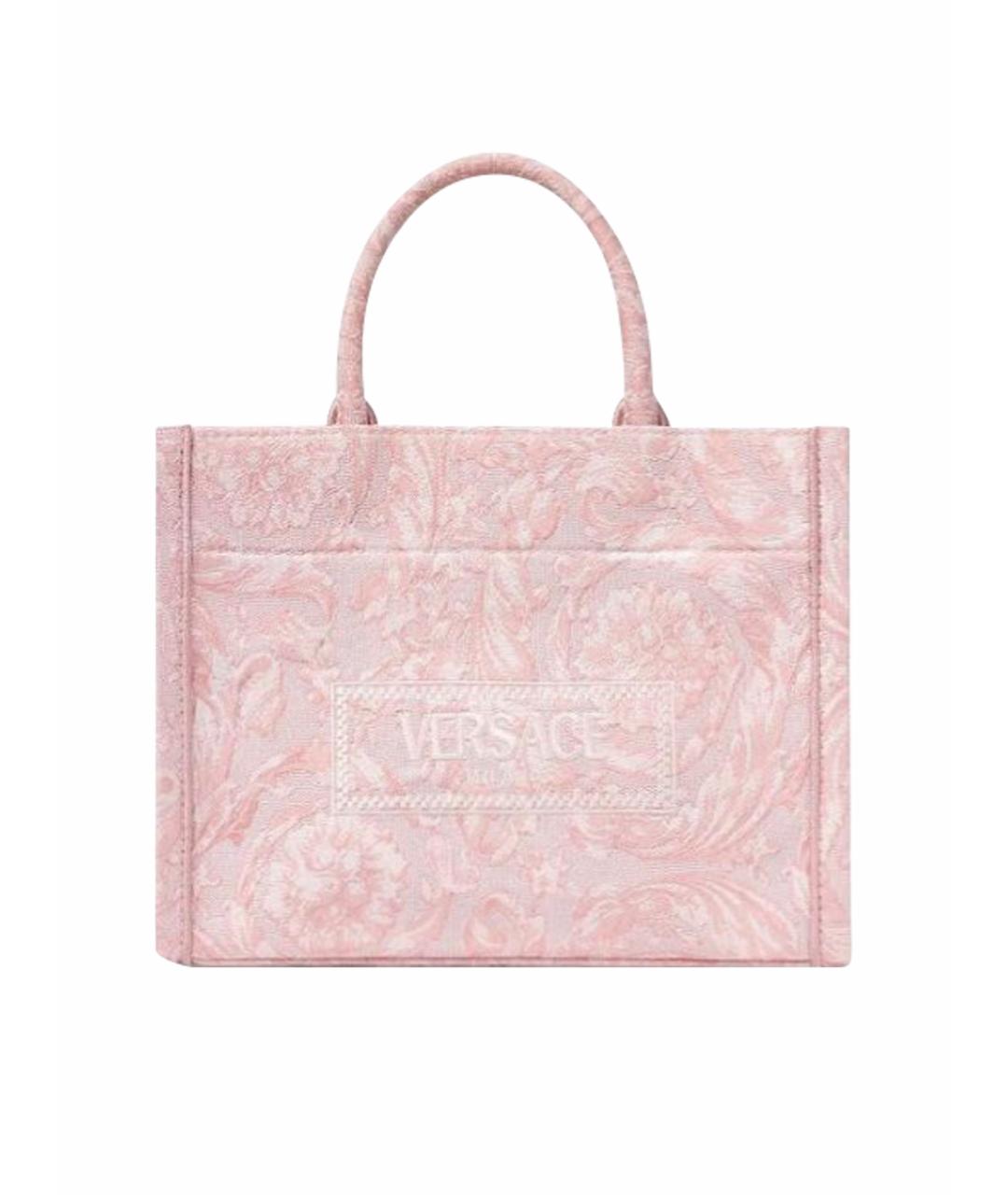 VERSACE Розовая хлопковая сумка тоут, фото 1