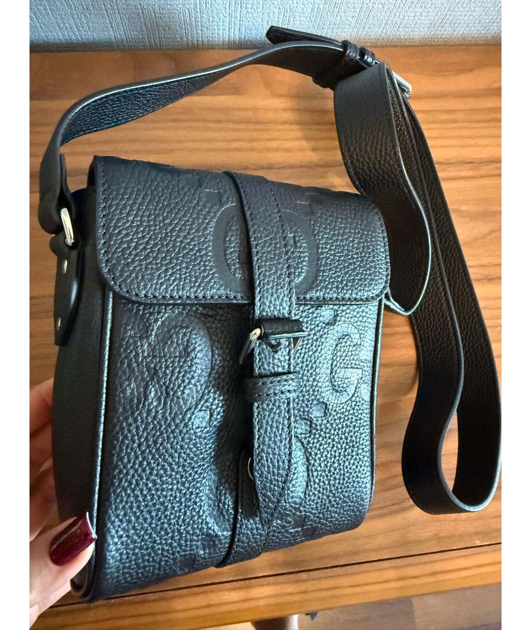 GUCCI Черная кожаная сумка на плечо, фото 2