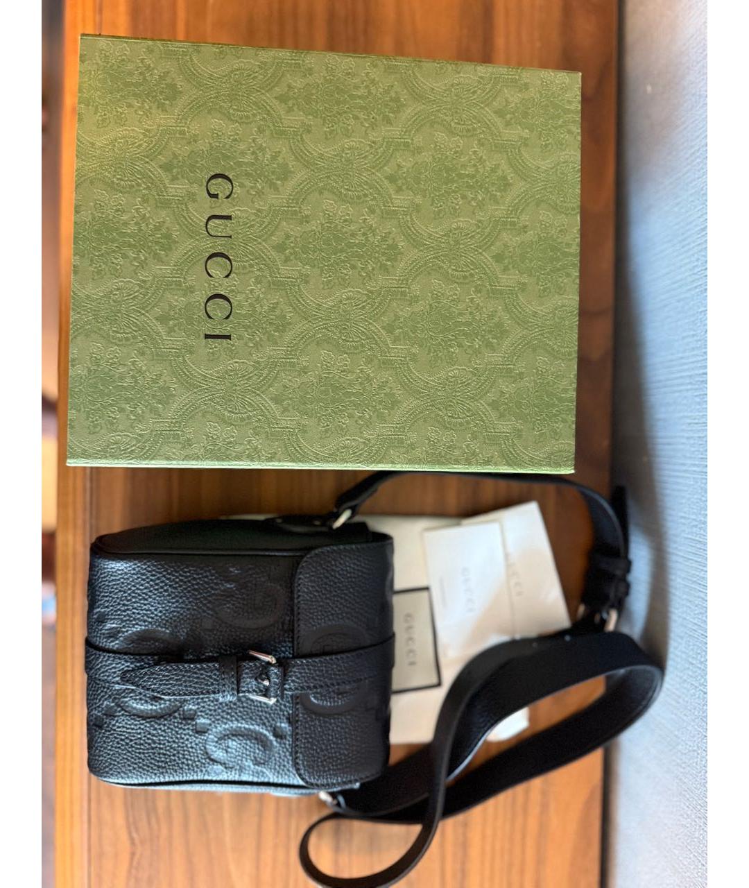 GUCCI Черная кожаная сумка на плечо, фото 5