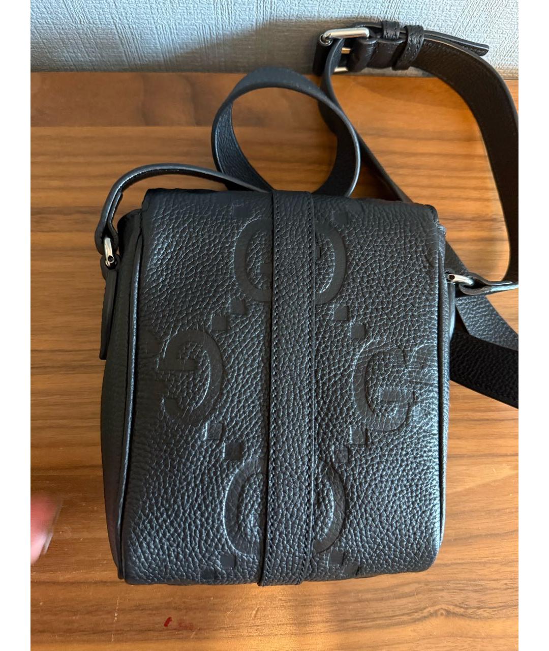GUCCI Черная кожаная сумка на плечо, фото 3