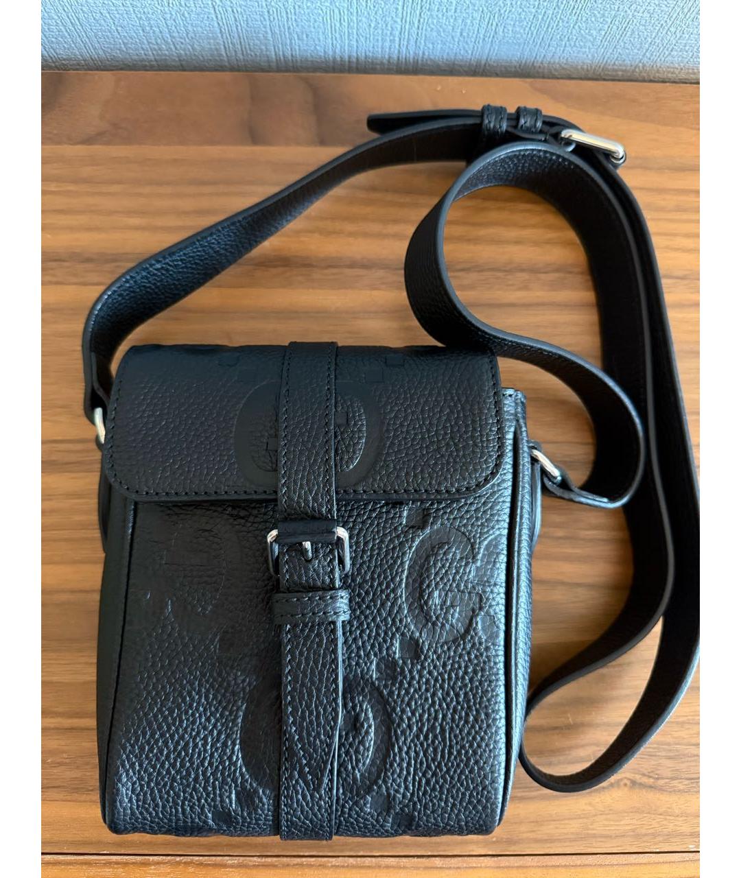 GUCCI Черная кожаная сумка на плечо, фото 6