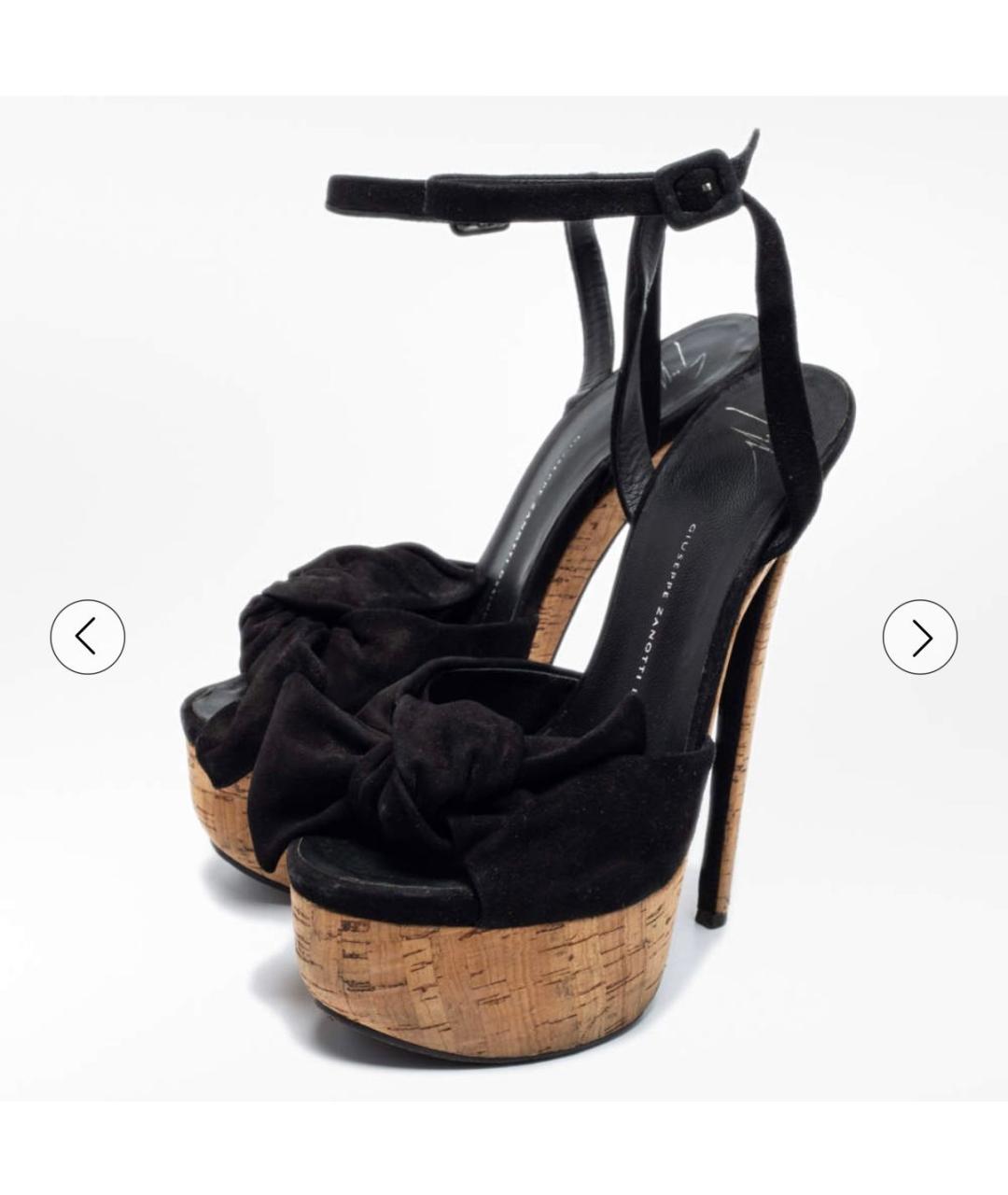 GIUSEPPE ZANOTTI DESIGN Черные замшевые босоножки, фото 5