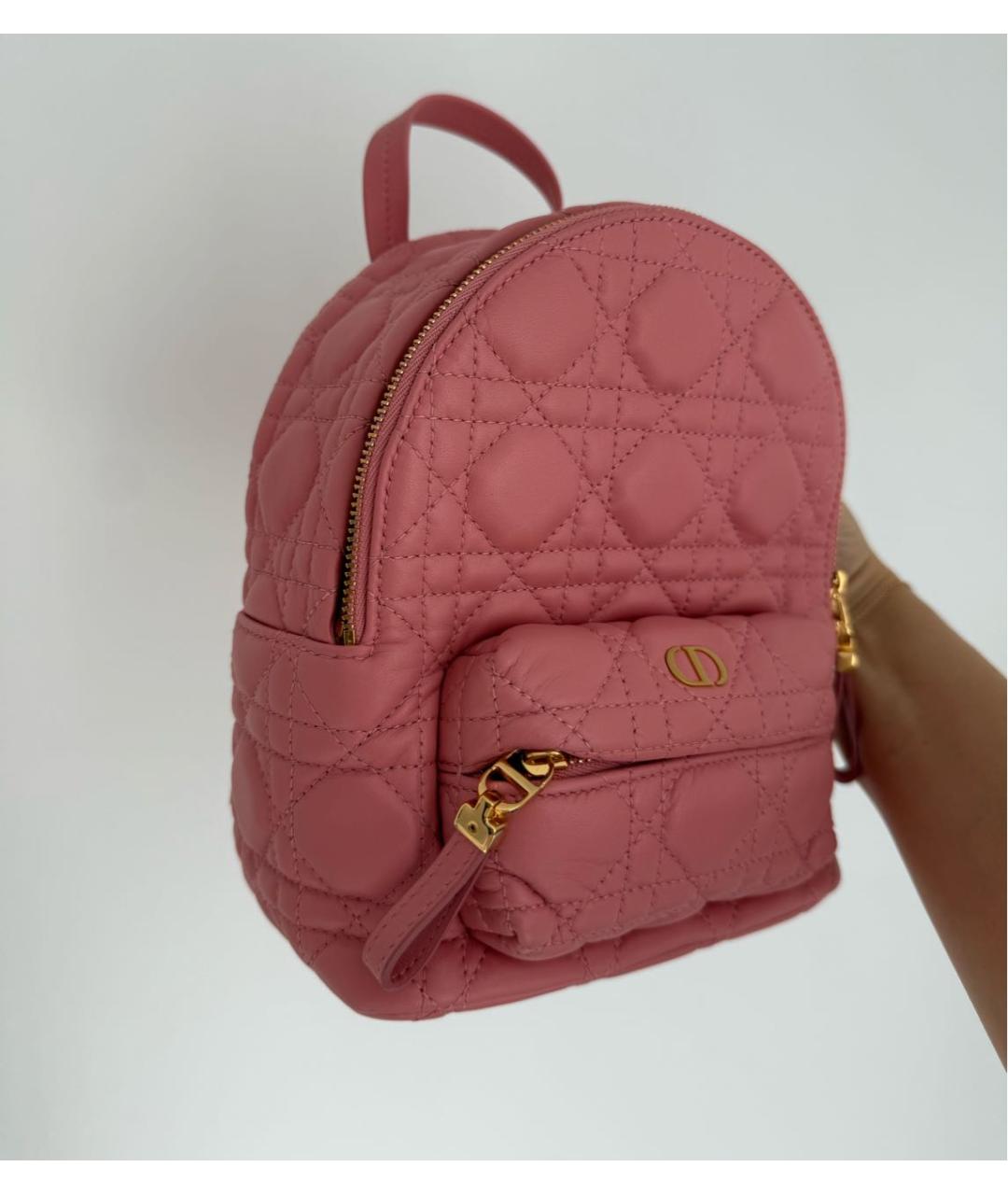 CHRISTIAN DIOR Розовый кожаный рюкзак, фото 2