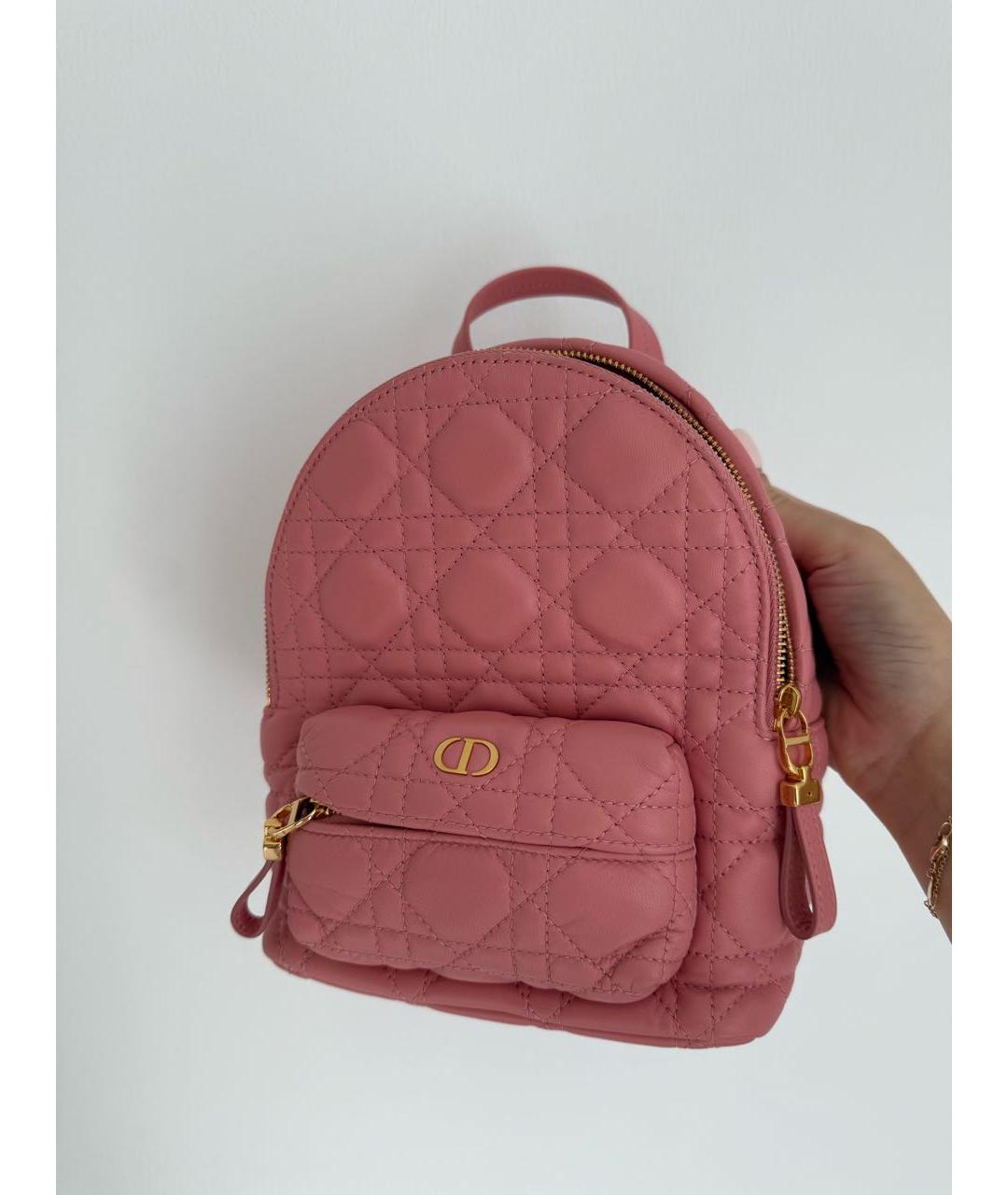 CHRISTIAN DIOR Розовый кожаный рюкзак, фото 9