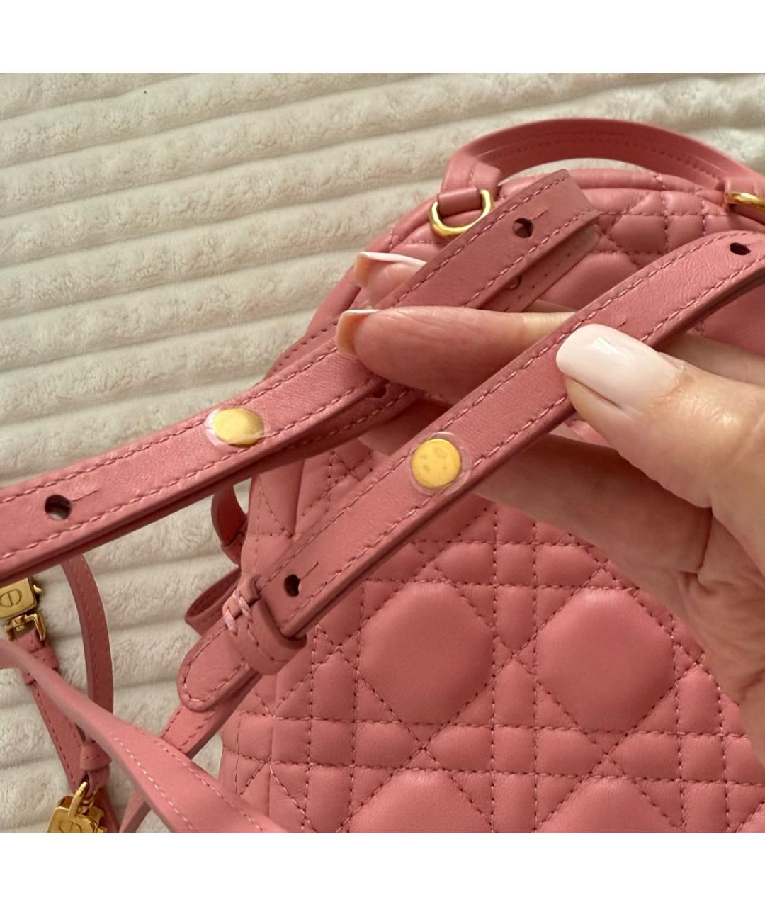 CHRISTIAN DIOR Розовый кожаный рюкзак, фото 7