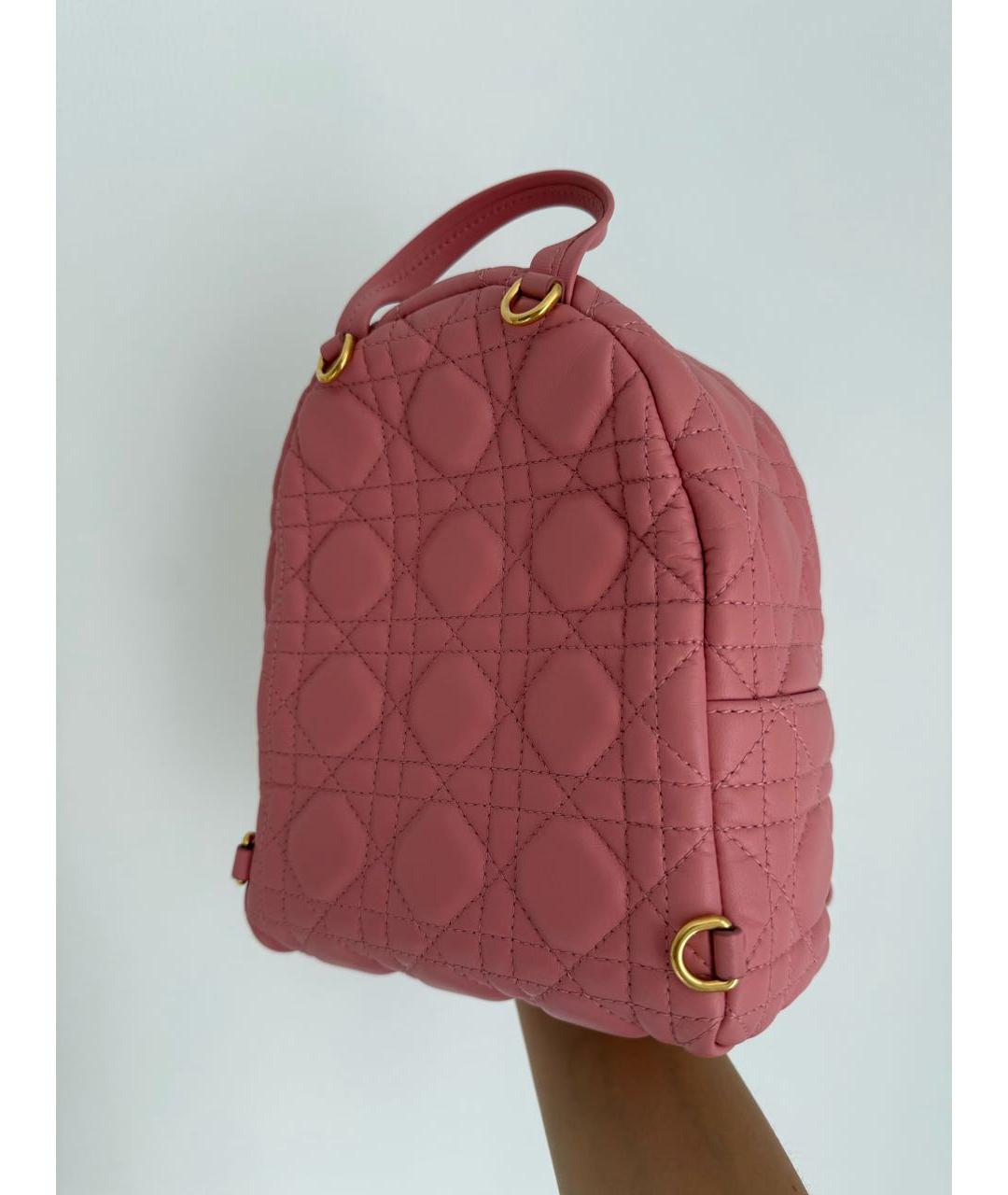 CHRISTIAN DIOR Розовый кожаный рюкзак, фото 3