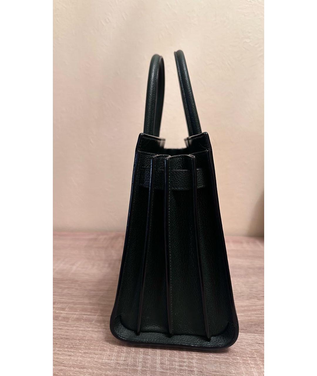 SAINT LAURENT Зеленая кожаная сумка с короткими ручками, фото 2