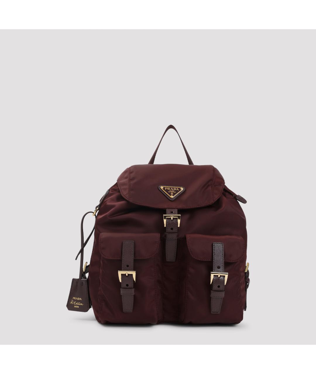 PRADA Бордовый синтетический рюкзак, фото 2