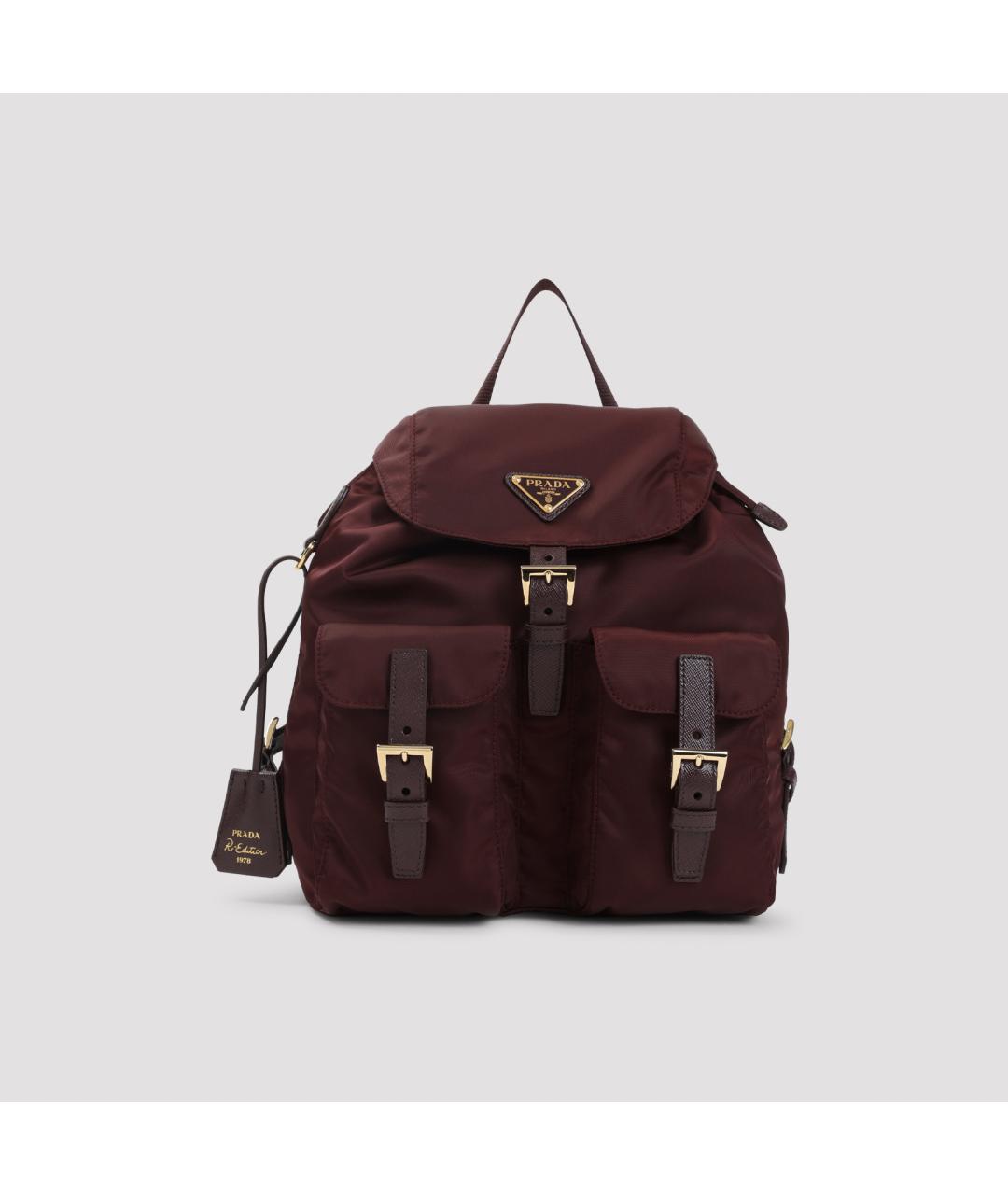 PRADA Бордовый синтетический рюкзак, фото 3