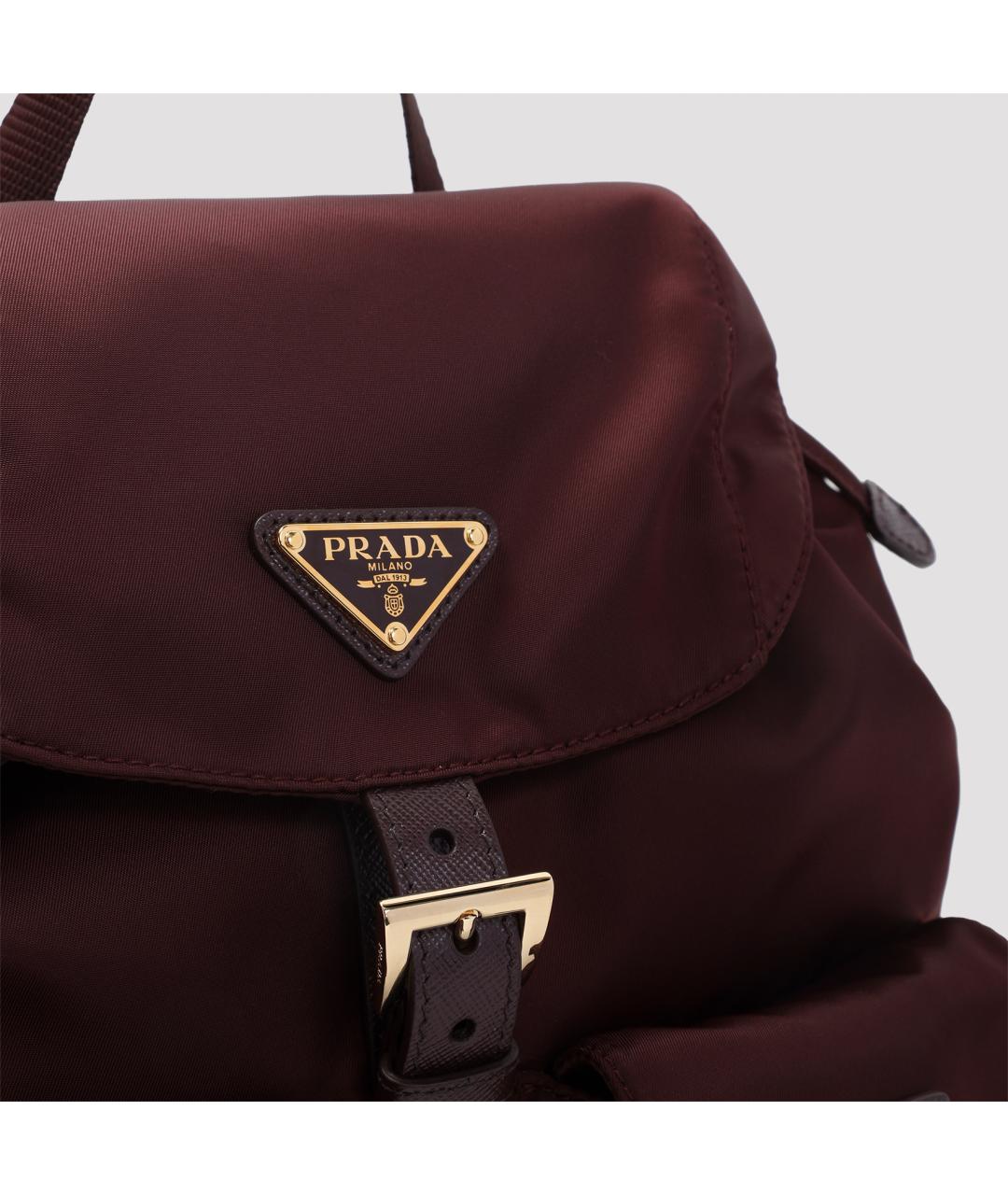 PRADA Бордовый синтетический рюкзак, фото 6
