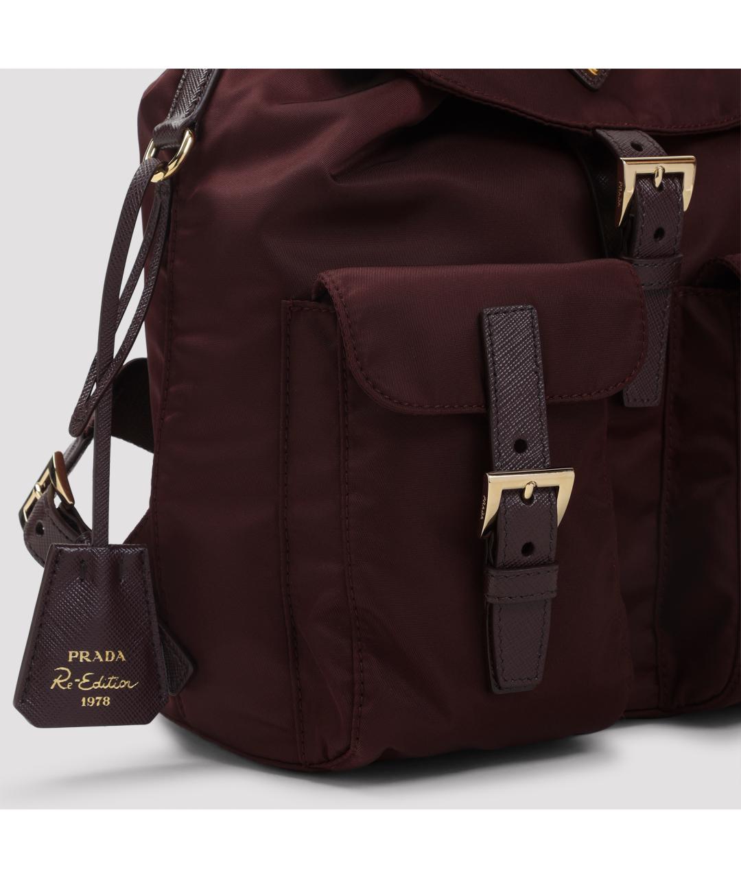PRADA Бордовый синтетический рюкзак, фото 5
