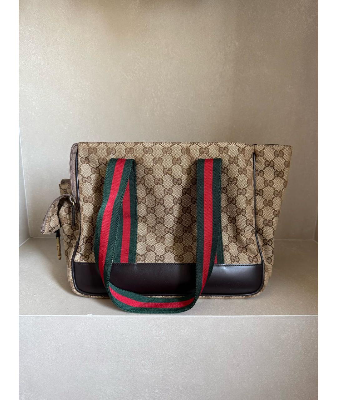 GUCCI Бежевая тканевая дорожная/спортивная сумка, фото 8