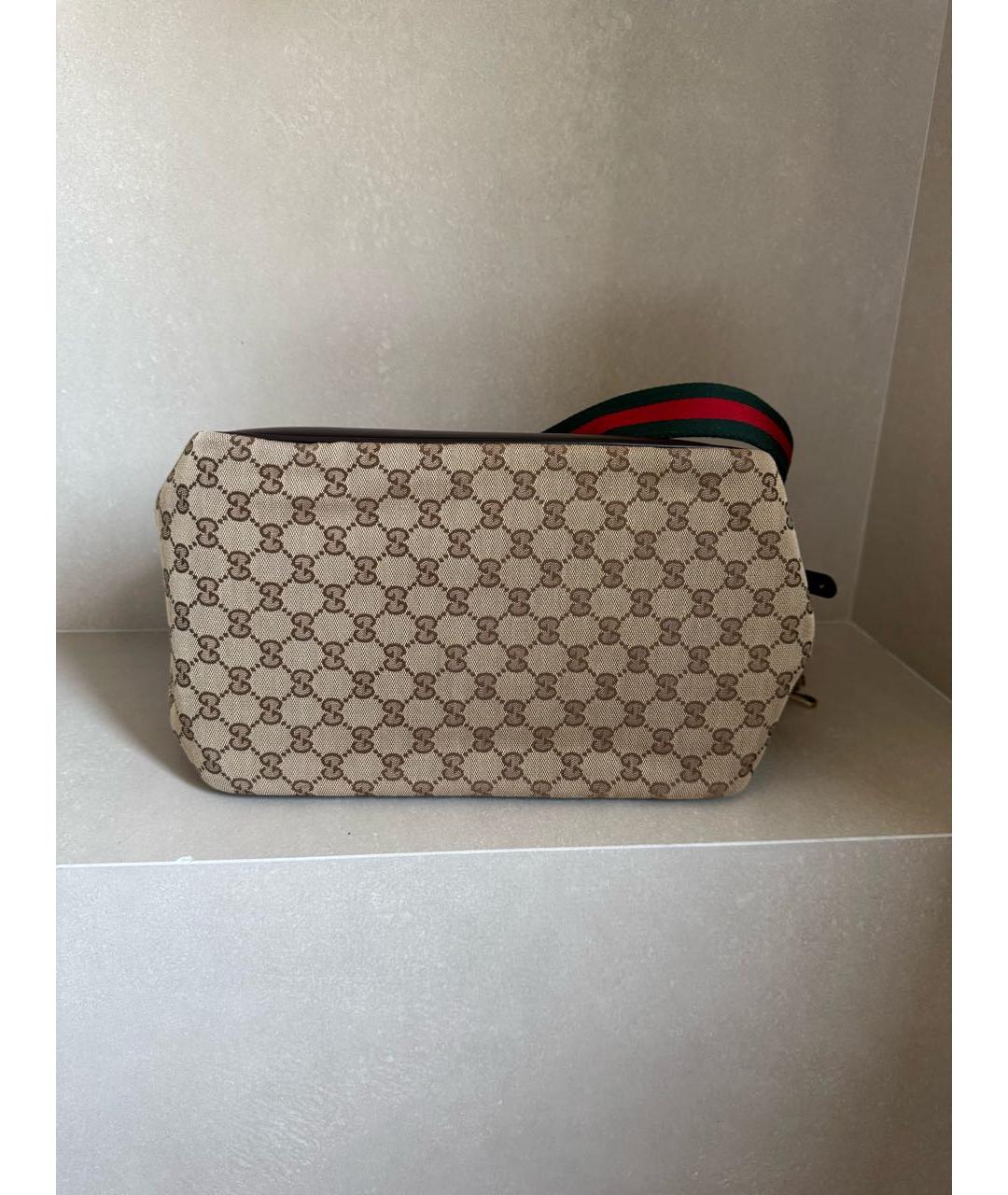 GUCCI Бежевая тканевая дорожная/спортивная сумка, фото 3